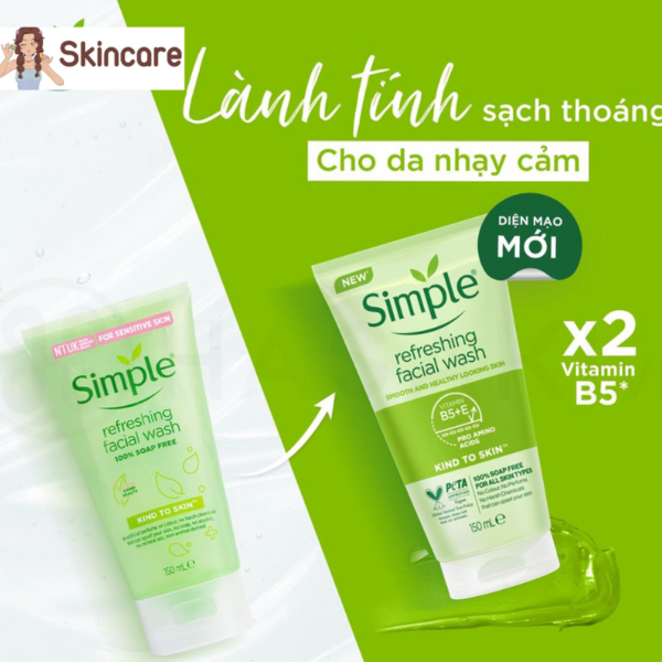 Sữa Rửa Mặt Simple Refreshing Facial Wash 150ml